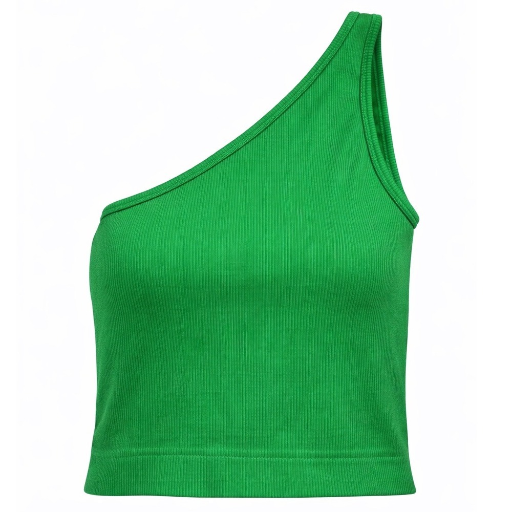 A New Day‎ Shirt Women's Small St. Patrick's Day Kelly Green One Shoulder Ribbed